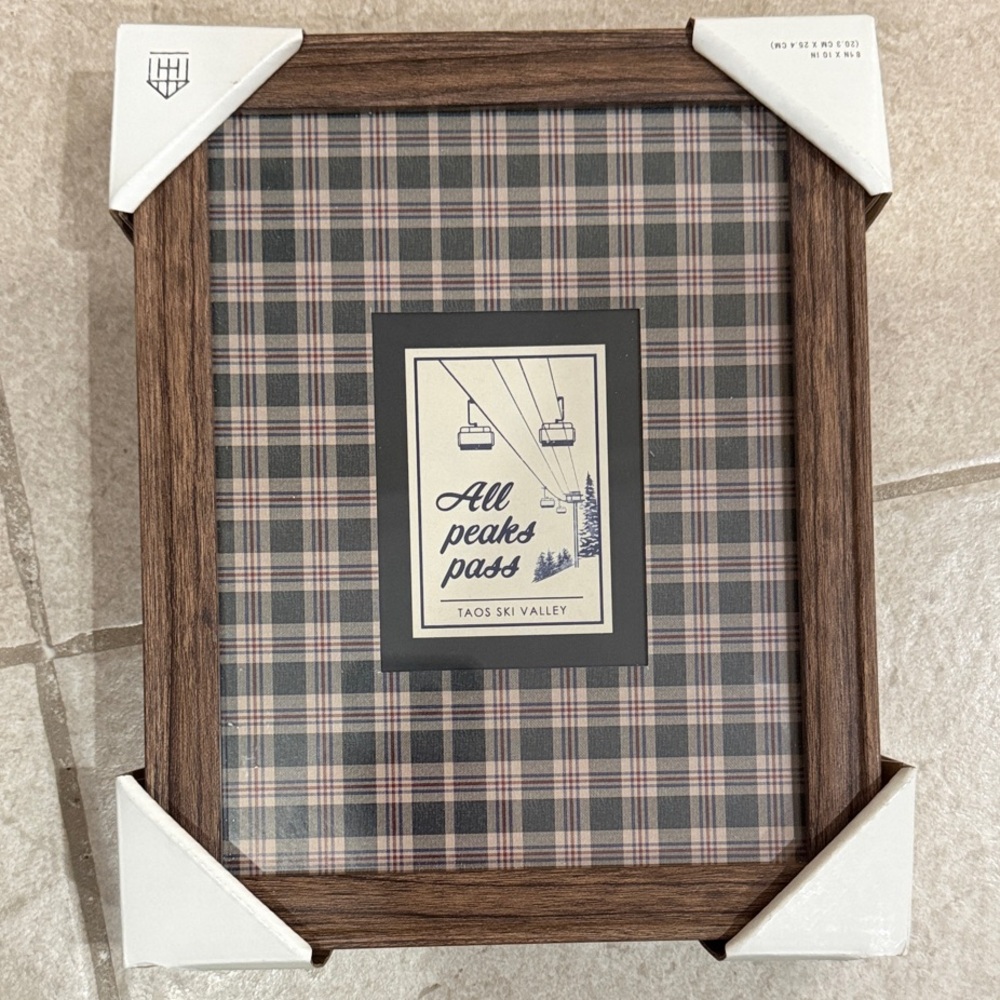 Hearth & Hand Plaid Picture Frame with Dark Wood